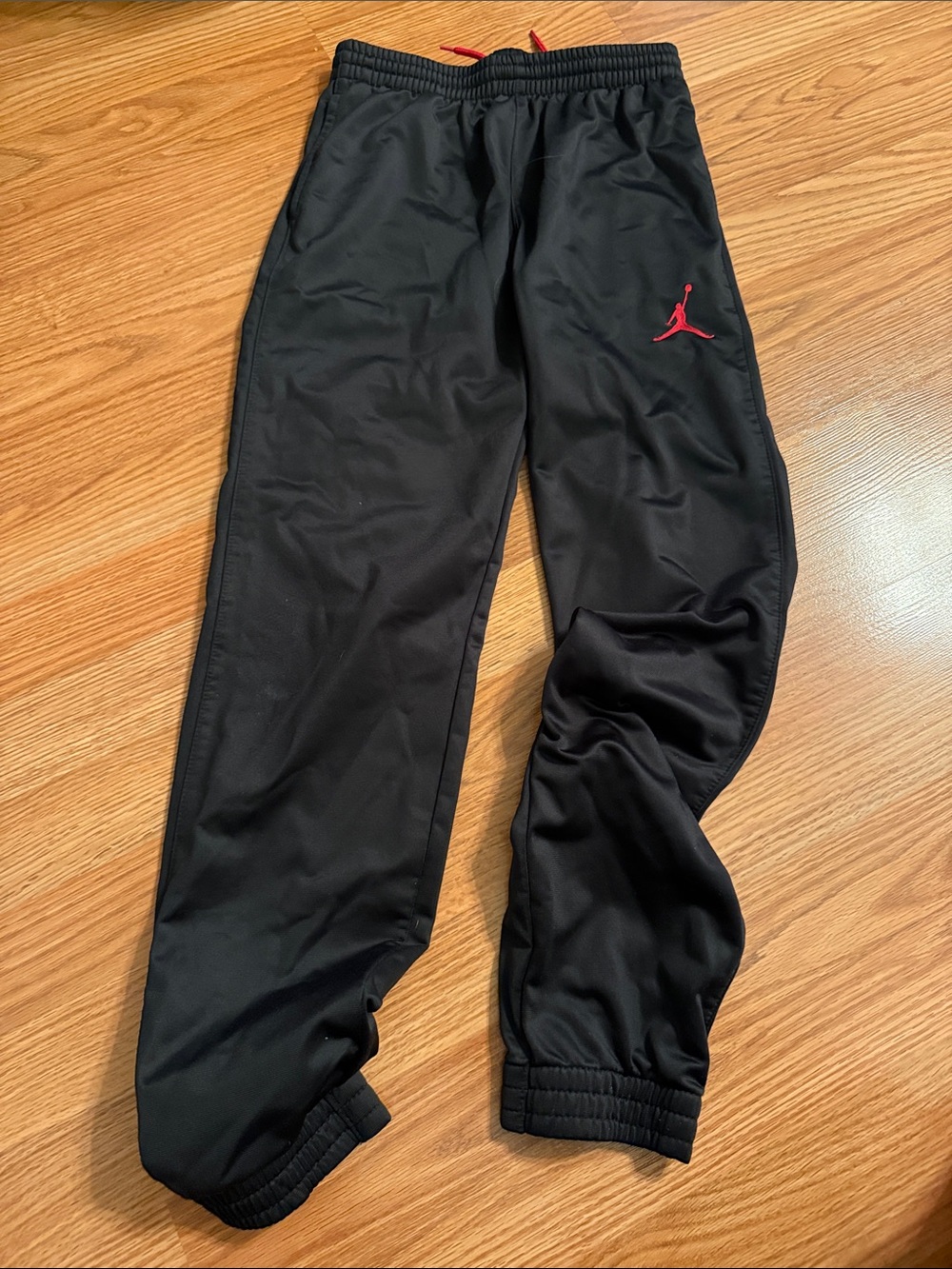 Jordan Black Athletic Track Pants with Red Jumpman